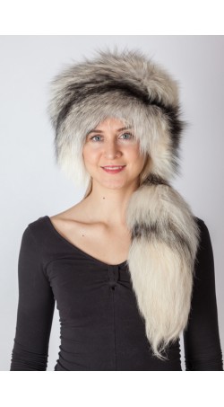 Shadow frost fur hat with tail